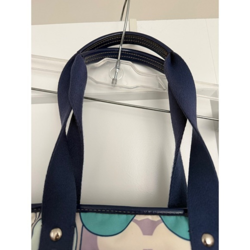 Coach Poppy Signature Tote Bag Multicolor Purple Teal Canvas M1163-117178 Flaw - Picture 9 of 17